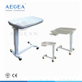 AG-OBT013 CE ISO light weight folding dinning board hospital bed table with drawer